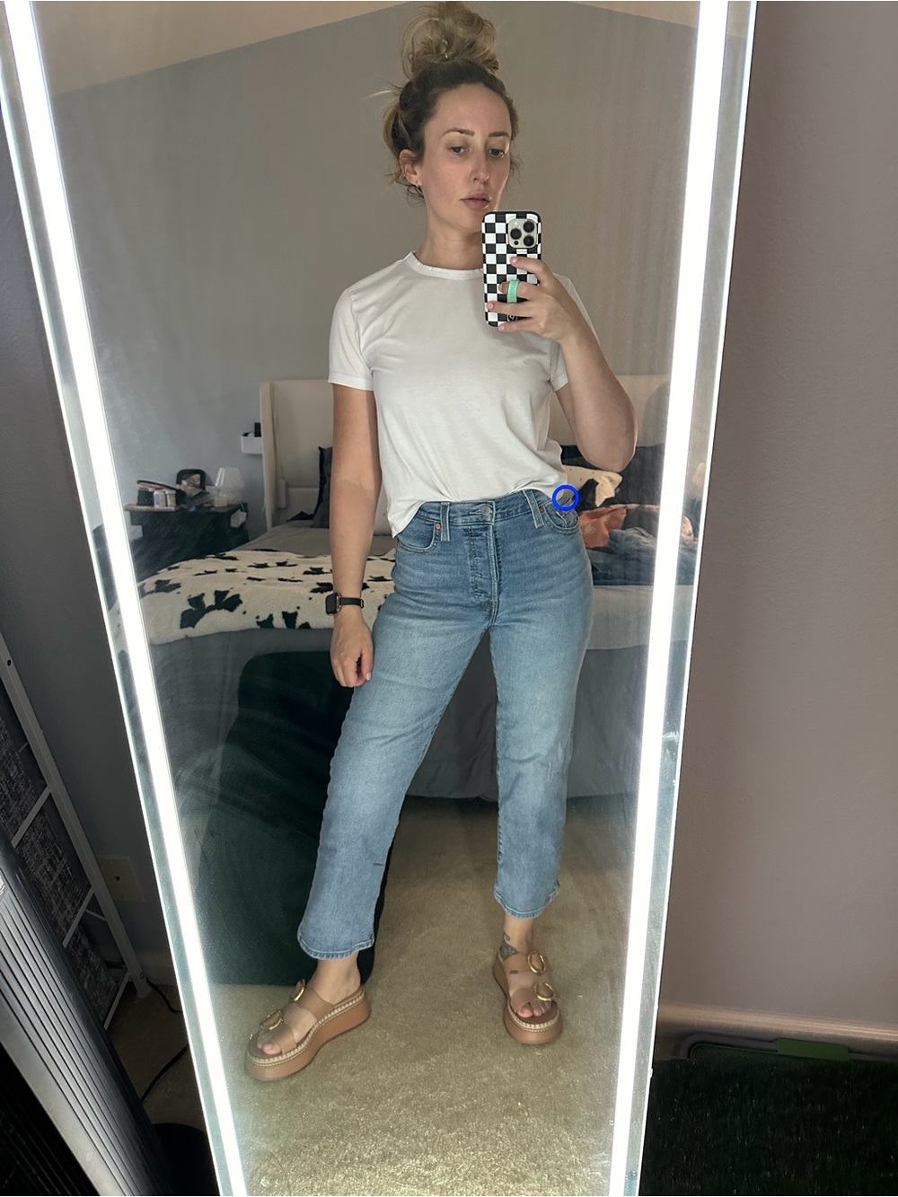 Levi’s Ribcage Straight Ankle Jeans Light Wash High Rise Size 26